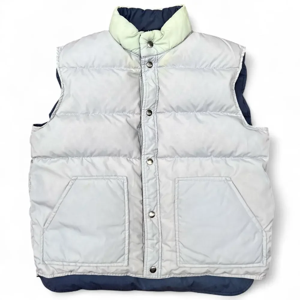 Vintage Penfield Down 80s Puffer Vest USA Made Outdoors Gorpcore Ski L Blue Gray